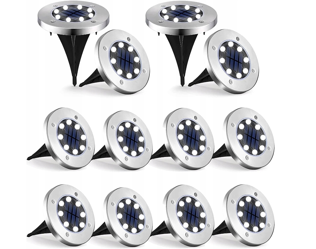 INTMIX vstavaná solárna lampa, strieborná, 12,6 cm, 12 ks.